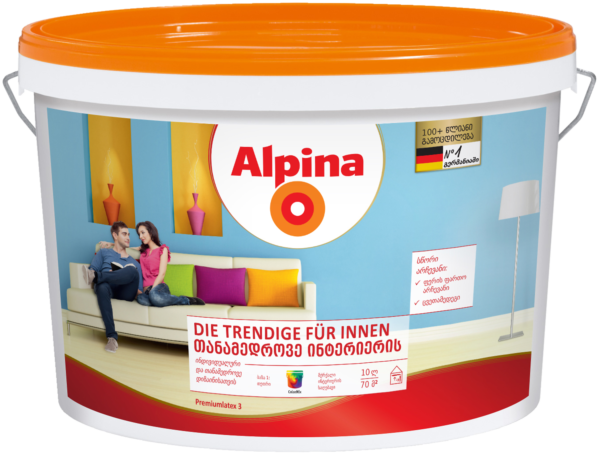Caparol Alpina Die Trendige für Innen – trend rənglərdə daxili boya — Alpina daxili boyalar